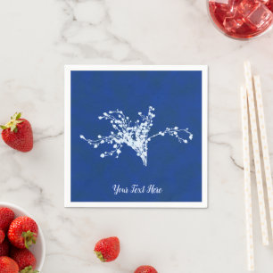 Cyano Print Berries Napkin
