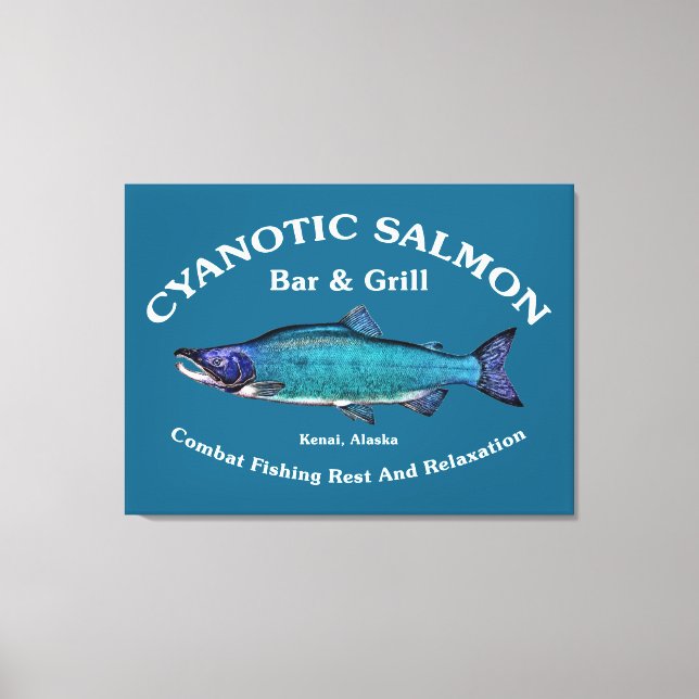 Cyanotic Salmon Bar & Grill Canvas Print (Front)