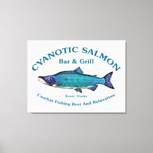 Cyanotic Salmon Bar & Grill Canvas Print