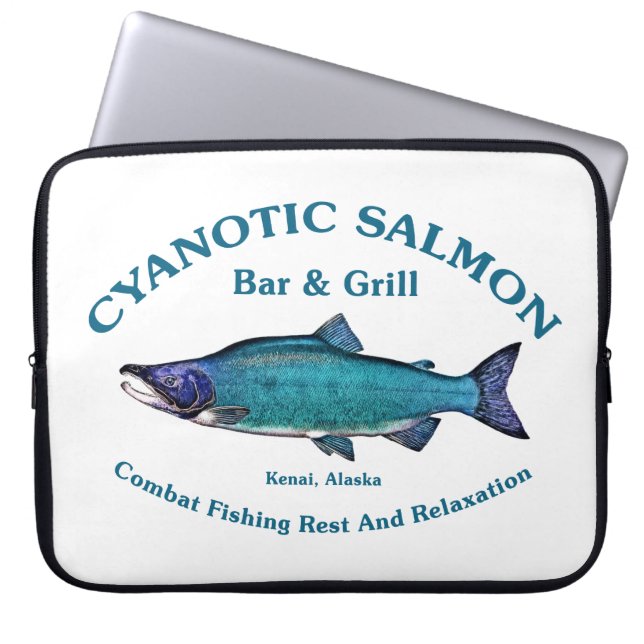 Cyanotic Salmon Bar & Grill Laptop Sleeve (Front)