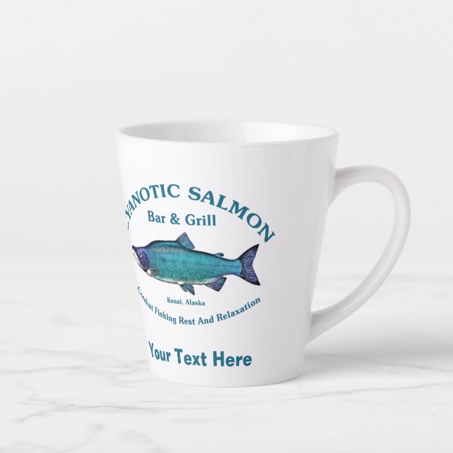 Cyanotic Salmon Bar & Grill Latte Mug (Right)