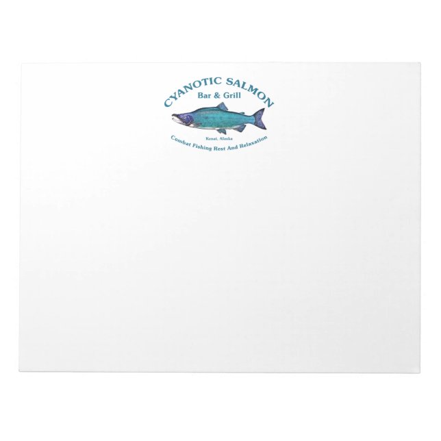 Cyanotic Salmon Bar & Grill Notepad (Front)