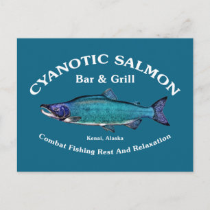 Cyanotic Salmon Bar & Grill Postcard