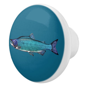Cyanotic Salmon Ceramic Knob