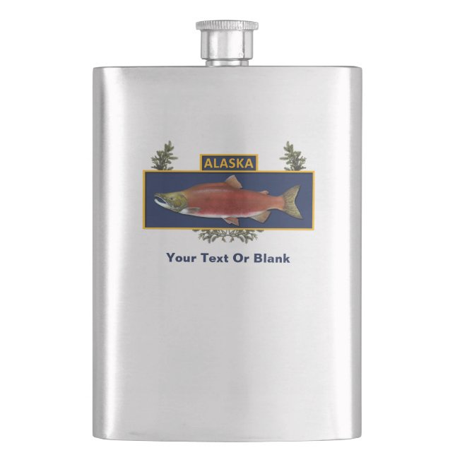 Cyanotic Salmon Hip Flask (Front)