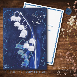  Cyanotype Lily of the Valley Card hand painted