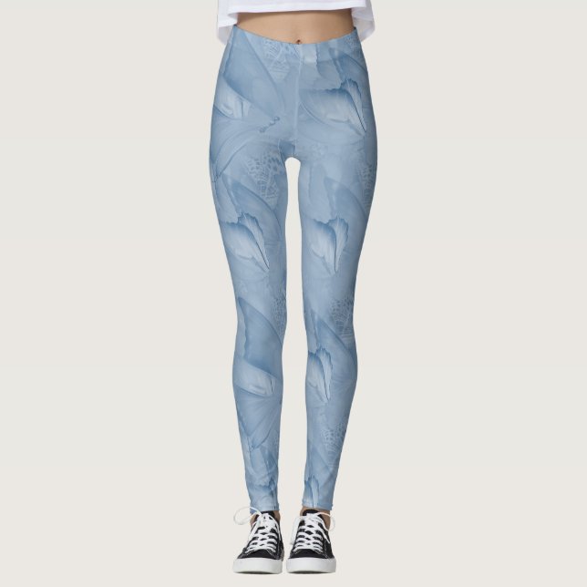 Cyanotype Moving Butterflies Leggings (Front)
