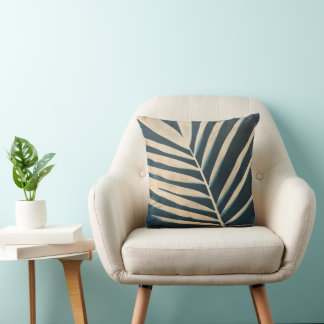 Cyanotype Palm Leaf Pillow