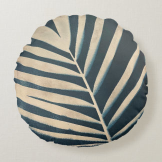 Cyanotype Palm Pillow - Round