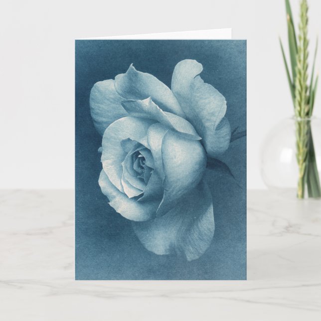 Cyanotype Rose Card (Front)