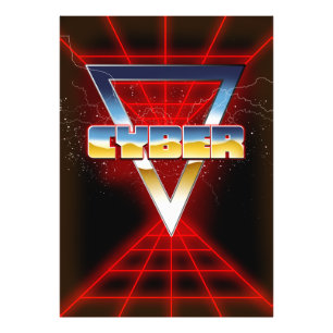 Cyber 1980s photo print