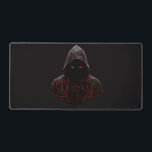 Cyber Assassin Desk Mat<br><div class="desc">Step into the shadows with the 'Cyber Assassin' design. This piece features a mysterious hooded figure detailed with glowing red circuit patterns and tech-inspired runes. It's the perfect blend of futuristic cyberpunk vibes and dark, minimalist aesthetics. Ideal for anyone who loves high-contrast streetwear, techwear, or gritty gaming art. Make a...</div>