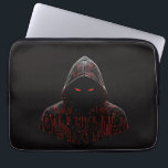 Cyber Assassin Laptop Sleeve<br><div class="desc">Step into the shadows with the 'Cyber Assassin' design. This piece features a mysterious hooded figure detailed with glowing red circuit patterns and tech-inspired runes. It's the perfect blend of futuristic cyberpunk vibes and dark, minimalist aesthetics. Ideal for anyone who loves high-contrast streetwear, techwear, or gritty gaming art. Make a...</div>
