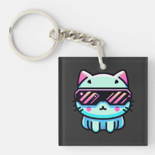 Cyber Cat Keychain