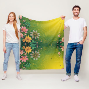 Cyber Chartreuse Fleece Blanket