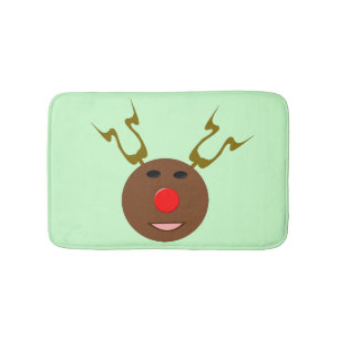 Cyber Christmas Reindeer Bath Mat