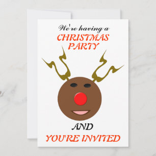 Cyber Christmas Reindeer Custom Party Invitation