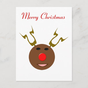 Cyber Christmas Reindeer Custom Postcard