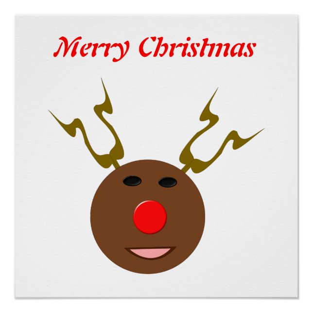 Cyber Christmas Reindeer Customizable Poster (Front)