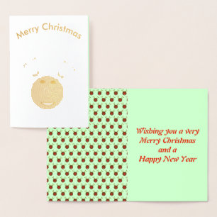 Cyber Christmas Reindeer Foil Card