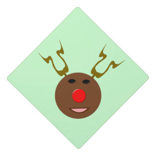 Cyber Christmas Reindeer Graduation Cap Topper