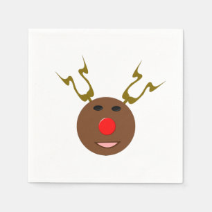 Cyber Christmas Reindeer Paper Napkins
