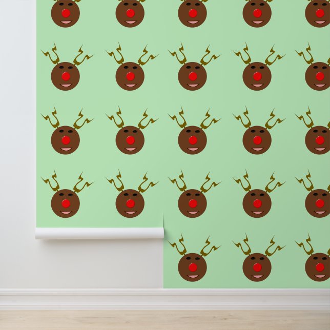 Cyber Christmas Reindeer Patterned Wallpaper (Application)