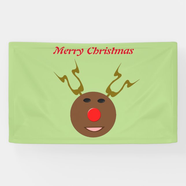 Cyber Christmas Reindeer Personalized Banner (Horizontal)
