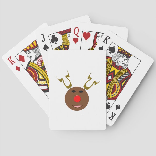 Cyber Christmas Reindeer Playing Cards (Back)
