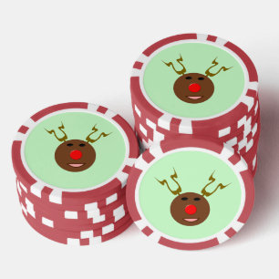 Cyber Christmas Reindeer Poker Chips