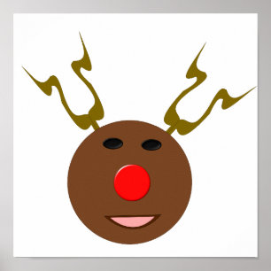 Cyber Christmas Reindeer Poster
