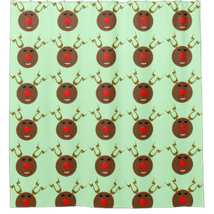 Cyber Christmas Reindeer Shower Curtain