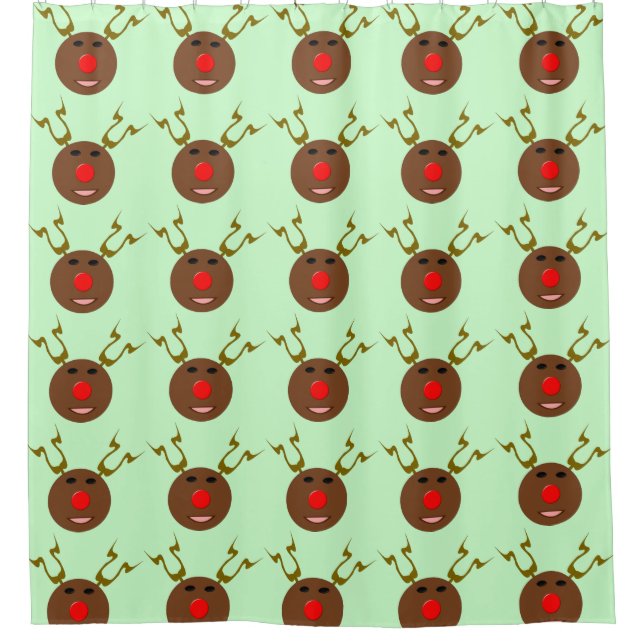 Cyber Christmas Reindeer Shower Curtain (Front)