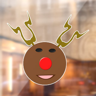 Cyber Christmas Reindeer Window Cling