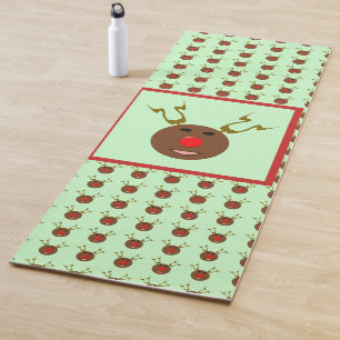 Cyber Christmas Reindeer Yoga Mat