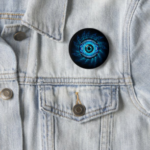 Cyber Circuit Eye 2 Inch Round Button