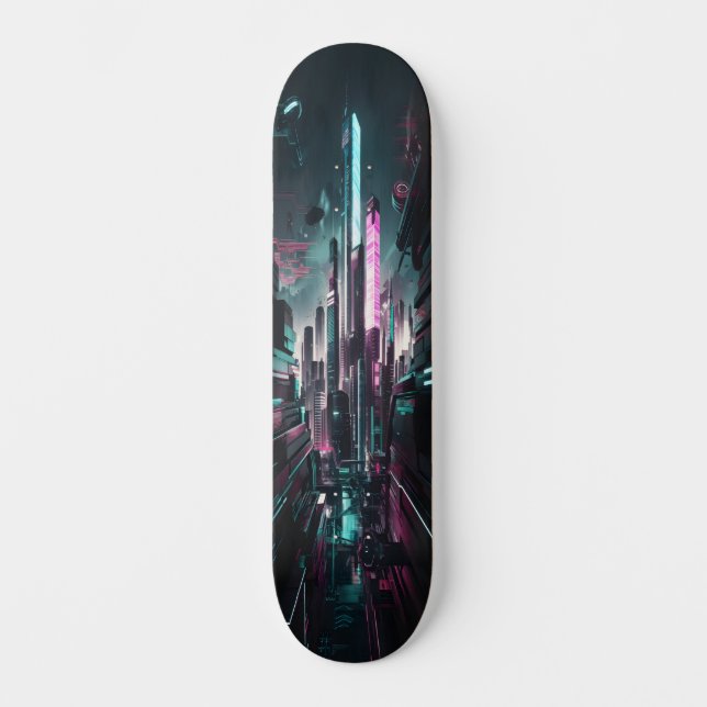 Cyber City Vibes Edition 2 Skateboard (Front)