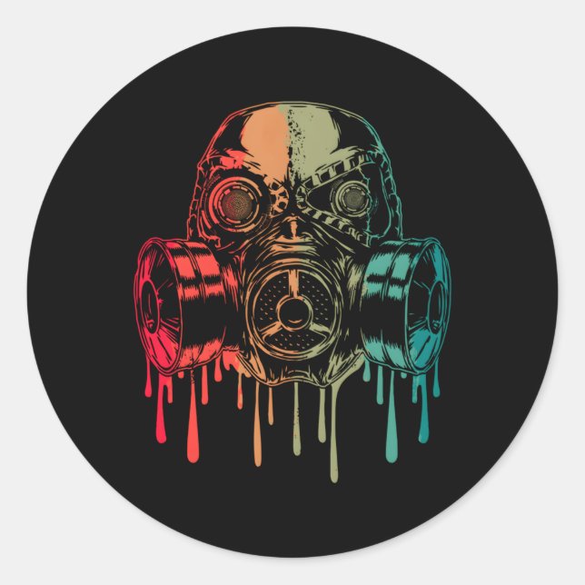 Cyber Dripped Doomsday Preppers Gas Classic Round Sticker (Front)