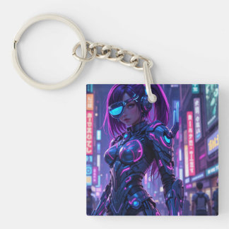 Cyber Edge Warrior modern type keychain
