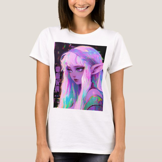 Cyber Fairy "Dennou Yousei" Glitchcore  T-Shirt (Front)