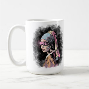 Cyber-Girl with a Pearl Earring Coffee Mug