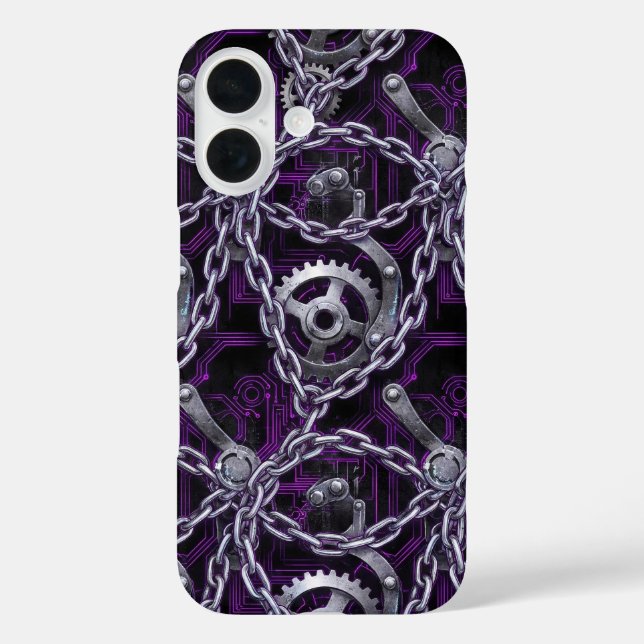Cyber Gothic Chain Circuit Phone Case (Back)