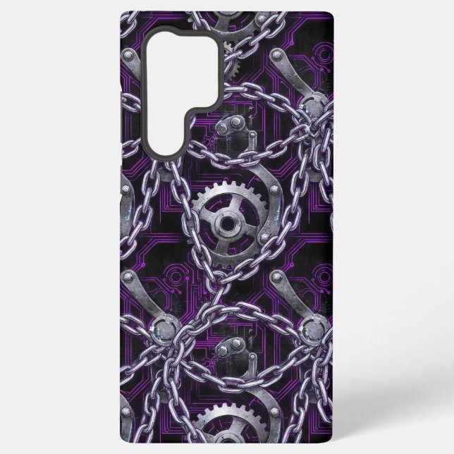 Cyber Gothic Chain Circuit Phone Case (Back)
