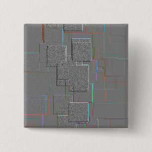 "Cyber Gothic" Geometric Art 2 Inch Square Button