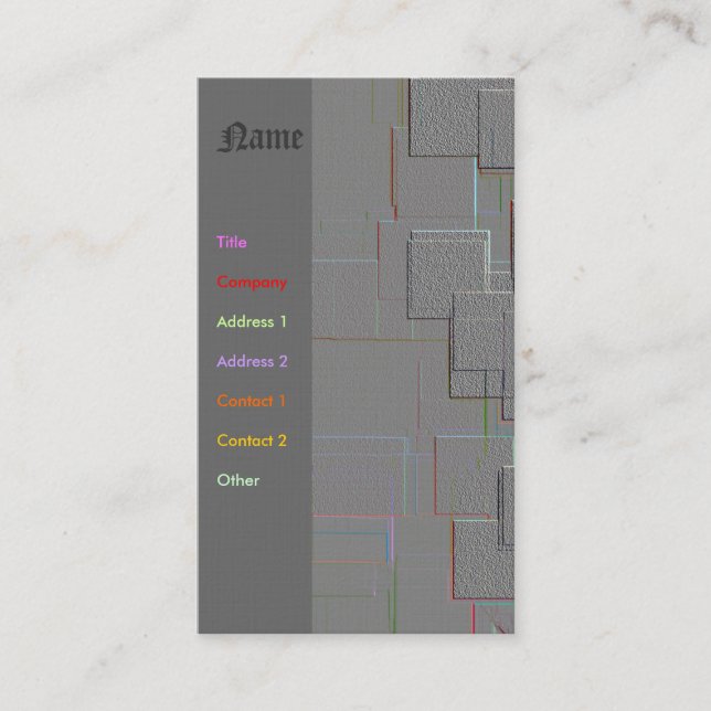 "Cyber Gothic" Geometric Art Business Card (Front)