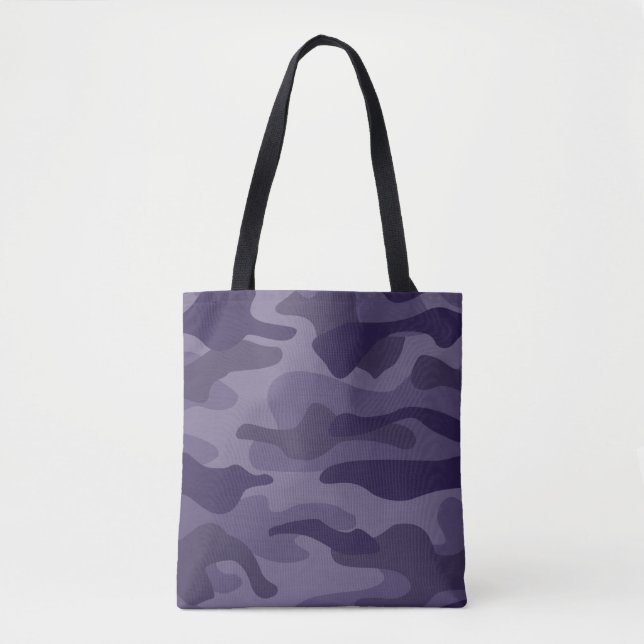 Cyber Grape Monocolor Camo Tote Bag (Front)