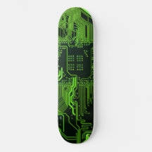 Cyber Green PCB Circuit Board Trace Pattern Art