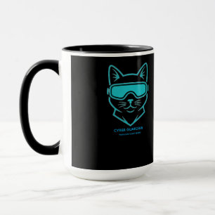 Cyber Guardian Neon Cat - Cybersecurity Enthusiast Mug