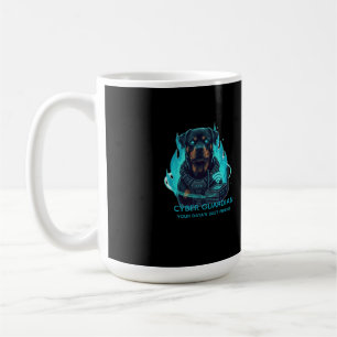 Cyber Guardian Rottweiler Blue Flame - High-Tech O Coffee Mug