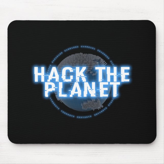 CYBER HACK THE PLANET computer, defcon, hack, hack Mouse Pad (Front)